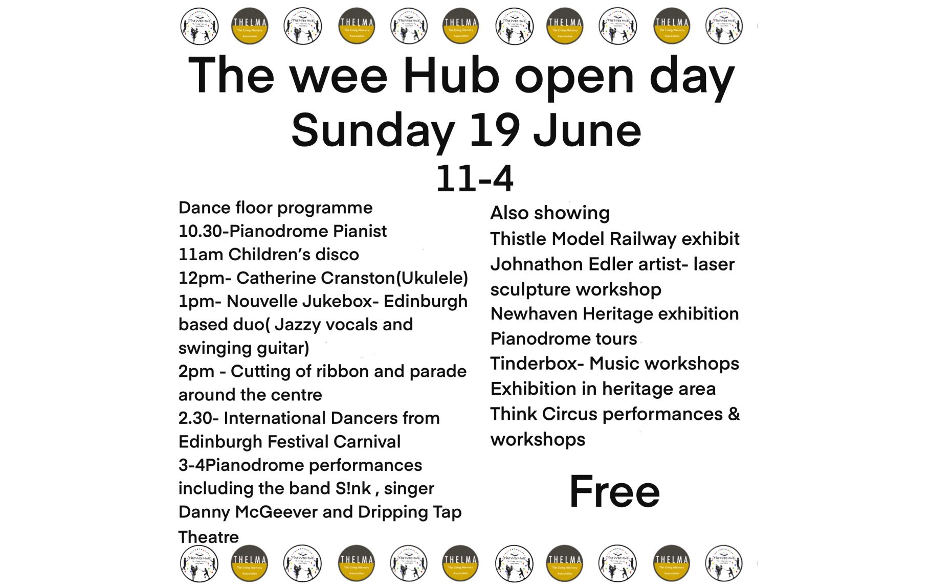 The Wee Hub Open Day: Sunday 19th June